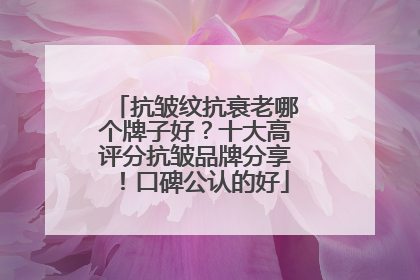 抗皱纹抗衰老哪个牌子好？十大高评分抗皱品牌分享！口碑公认的好